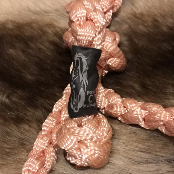 Cowhide bronc halter on mule tape halter cactus horse tack pink tack - Picture 3 of 5